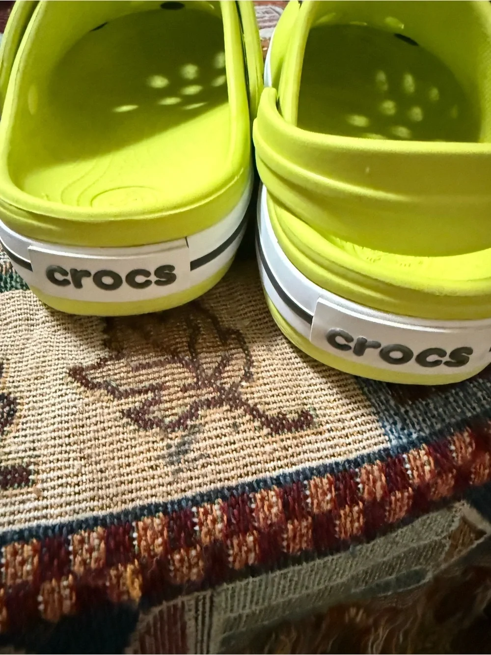CROCS Kids Neon Yellow Slip-On Clog with Charms